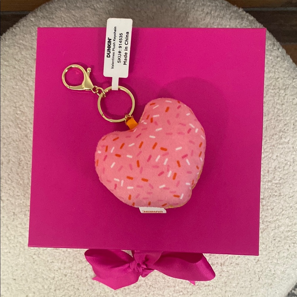 Dunkin' Heart Donut Keychain